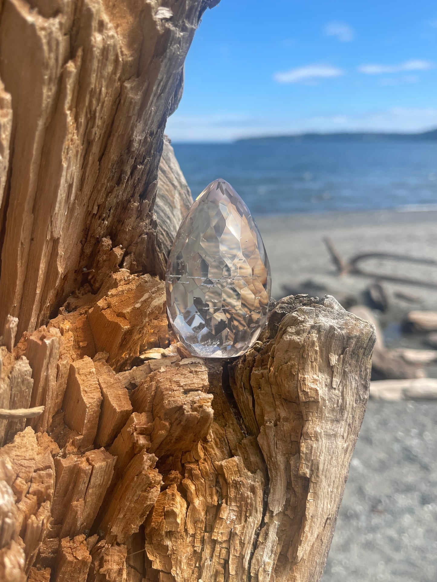 Smokey Lemurian Quartz Teardrop