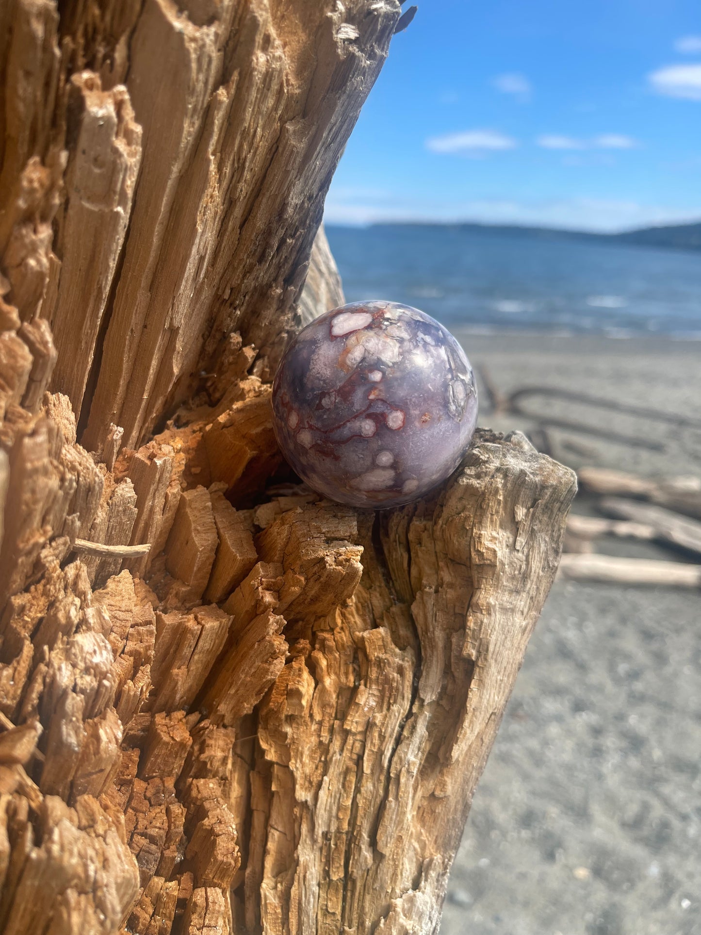 Blue Flower Agate Sphere