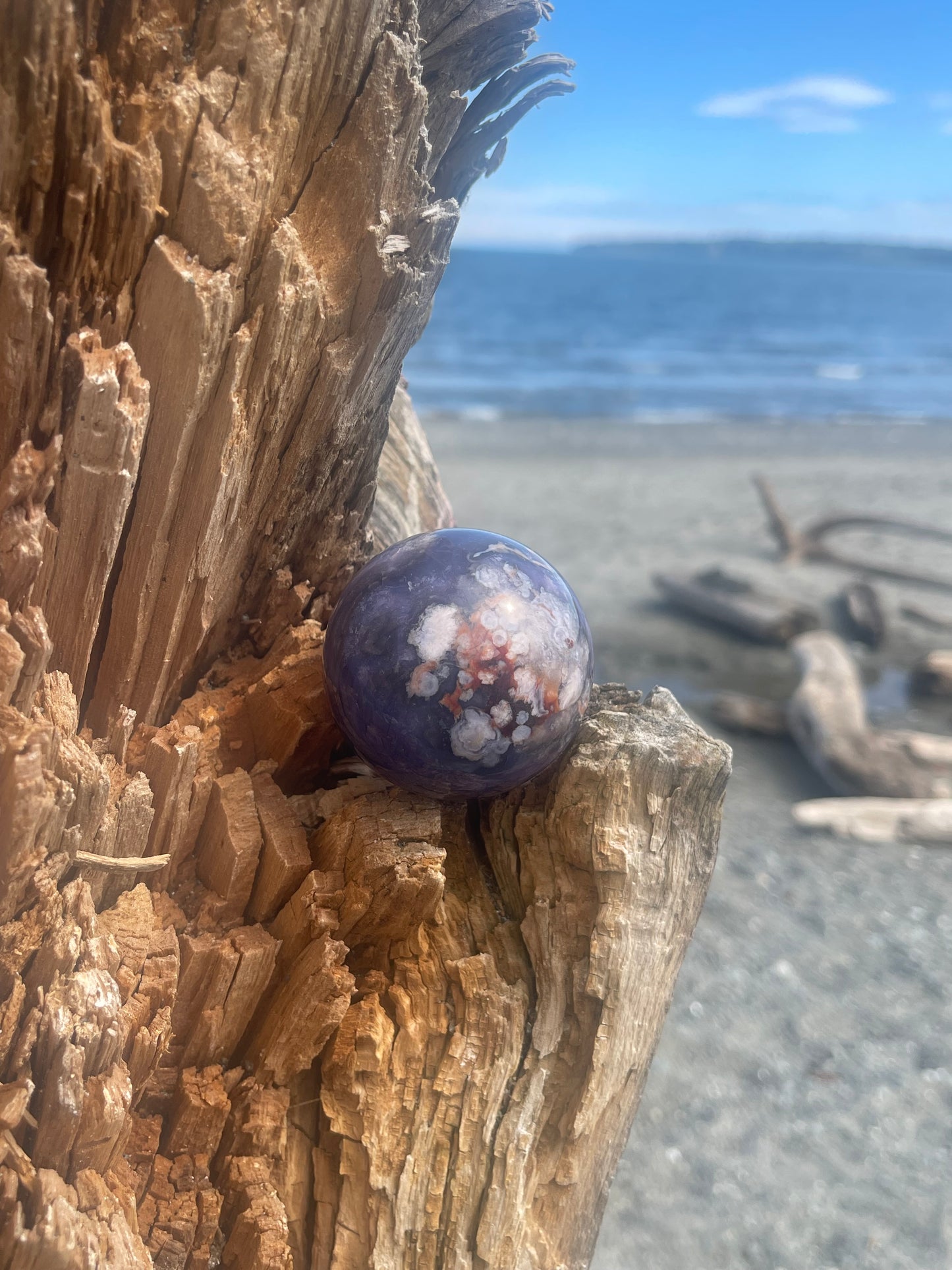 Blue Flower Agate Sphere
