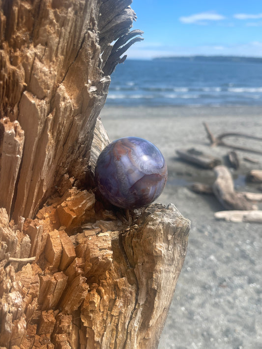 Blue Flower Agate Sphere