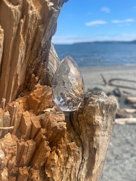 Smokey Lemurian Quartz Teardrop