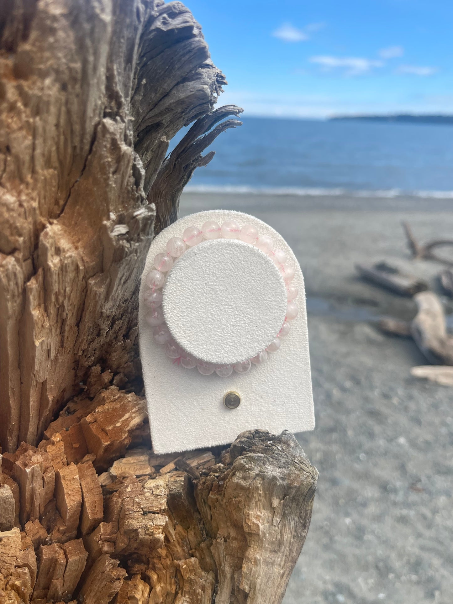 Snowflake Rose Quartz Bracelet
