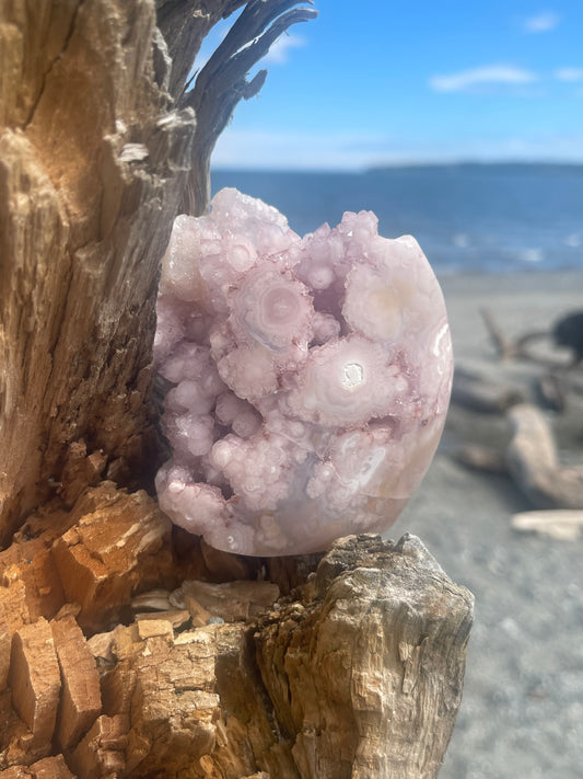 Pink Amethyst Druzy Flame