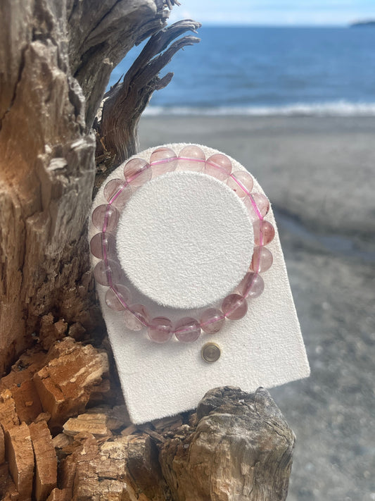 Large Pink Rabbit Hair Bracelet